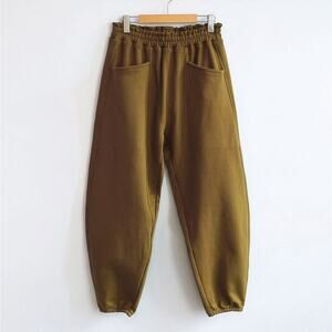 Ursa Minor Flor Arca Terry Cotton Crop Elastic Pull On Lounge Pocket Pants 2XL